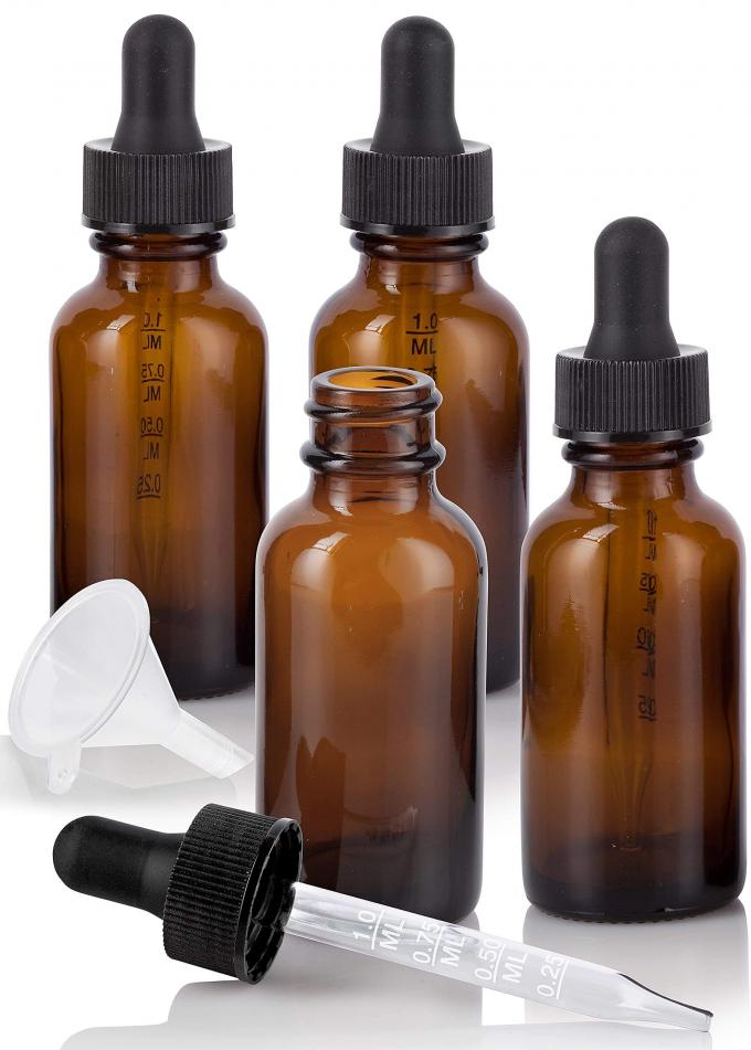 Gediplomeerde het Druppelbuisjeflessen van Schaalamber glass cosmetic containers 0.7oz 30ml met Pipet 3