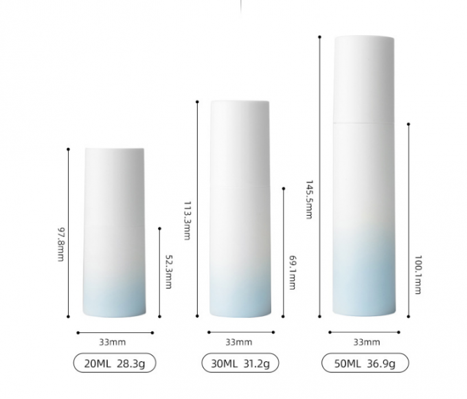 Berijpte Plastic Kosmetische de Containersgradiënt Zonder lucht 50g 3.3*14.5cm van de Lotionnevel 4