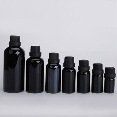 Black Essential Oil Bottle 5g 10g 15g 20g 30g 50g 100g Cosmetic Glass Bottle With Cap