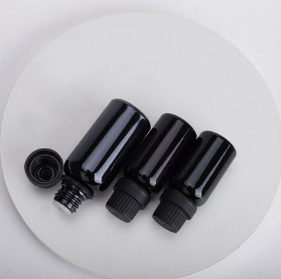 Black Essential Oil Bottle 5g 10g 15g 20g 30g 50g 100g Cosmetic Glass Bottle With Cap