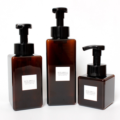450ml PETG Square Soap Dispenser 650ML 250ml Foam Pump Plastic Bottles
