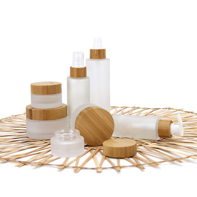 Good price Van het het Bamboe Kosmetische Verpakkende Bamboe van glas de Kosmetische Containers van de het Dekselroom Kosmetische Kruik online