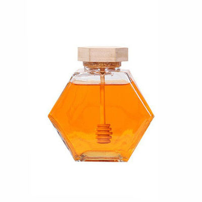 Good price Houten Deksel 12 Oz van 13.4oz Hexagon Glashoney jar transparent online