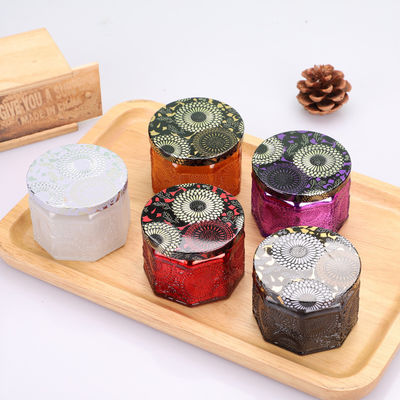 Good price Van de de Kruiken Lege Luxe van de achthoek de Glas In reliëf gemaakte Kaars Multikleur 4oz 8oz met Deksel online